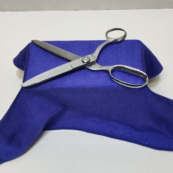 WISS Pinking Shears Chrome-Plated Sewing Scissors Newark NJ Stamp 9" Length VTG - Picture 3 of 6